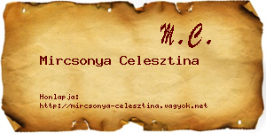 Mircsonya Celesztina névjegykártya